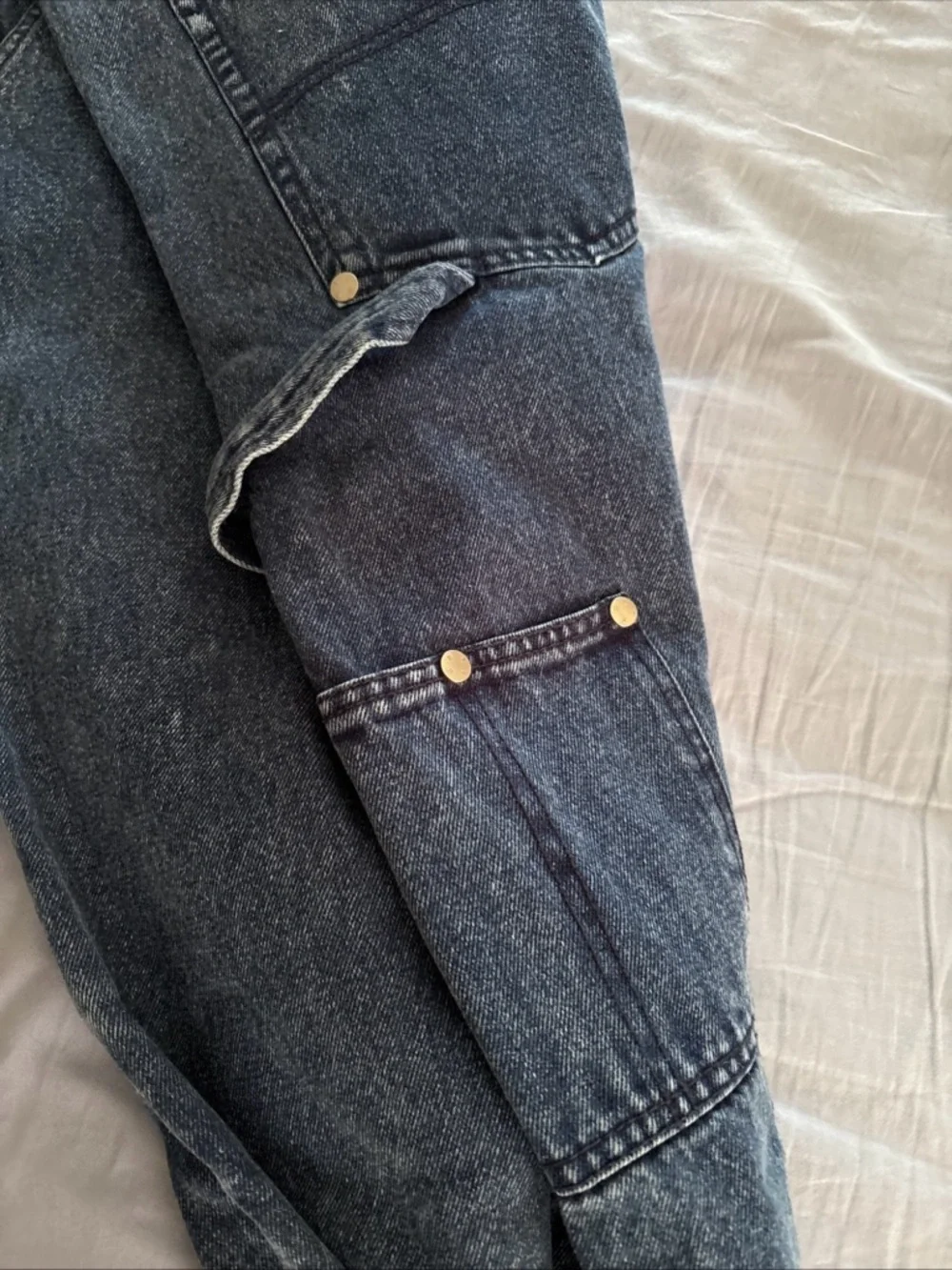 Wesc Men's  Jeans - Dark Blue Denim with Yellow Patch - Picture 6 of 7